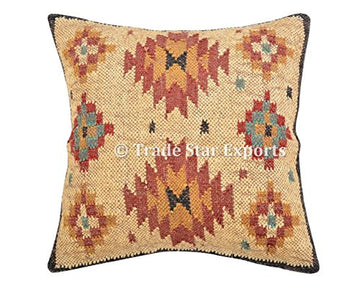 indien tissé main Kilim, coussins, taie d'oreiller 18 x 18 décoratifs, couvre-lit, Boho Taies d'oreiller extérieur Housse de coussin