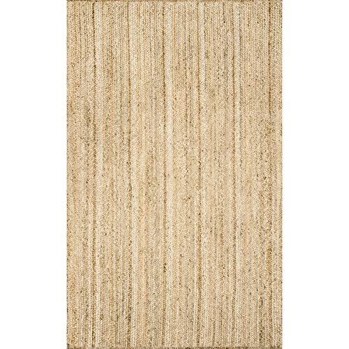 nuLOOM Tapis de sol Collection Rigo, en toile de Jute, tissé à la Main, style campagne, 120 x 180 cm