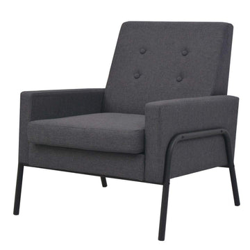 Tidyard Fauteuil Scandinave | Fauteuil de Salon | Fauteuil Chic Acier et Tissu Gris foncé