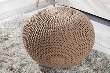 Pouf design d'intérieur Invicta LEEDS en corde 50 cm repose-pieds et choix de couleur