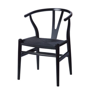 YUJINMAOYI Minimaliste Manger Chaise mobilier Salle à Manger Moderne Wishbone Chaise contem poraines chaises en Bois Massif,Tout Noir