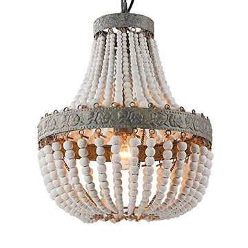 Newrays Rétro loft Vintage En Bois Perles Pendentif lampe E27 220 V led Lampe Suspendue Décor Lumières Moderne Salon Hôtel Cuisine