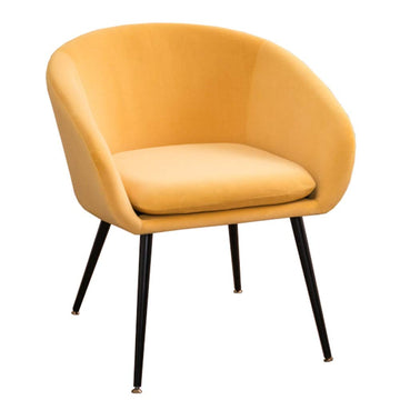 Petit Fauteuil En Cuir Velours Décontracté,Jaune,Blacklegs