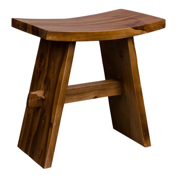 PEGANE Tabouret en Teck Coloris Naturel - Dim : 48 x 28 x 49 cm