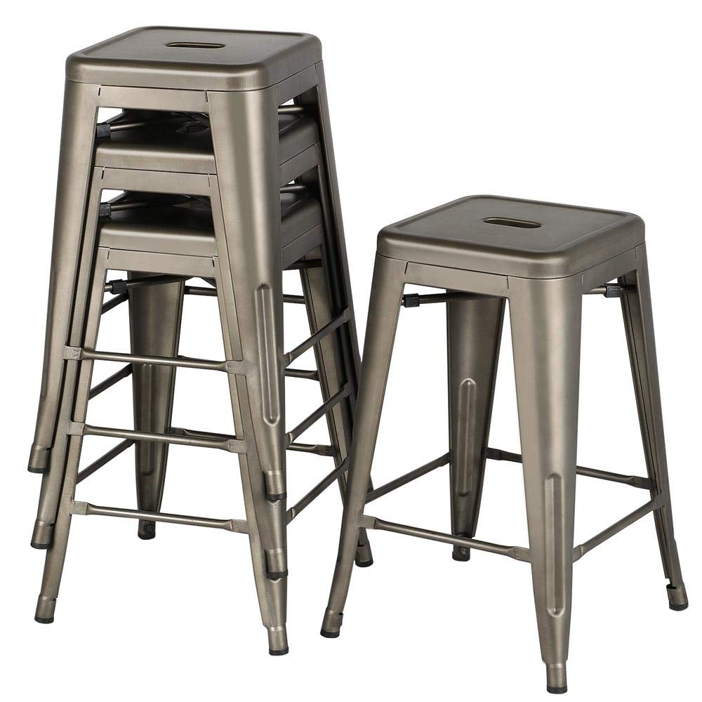 Yaheetech 4 x Tabouret de bar Industriel de 61 cm de Haut ...