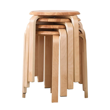 IBUYKE Chaise Salle à Manger/Tabourets de Bar Empilables en Bois Massif Sièges Lisses pour Salon, Cuisine, Bistrot pour Salon, Cuisine, Bistrot Couleur Bois RF-752-4