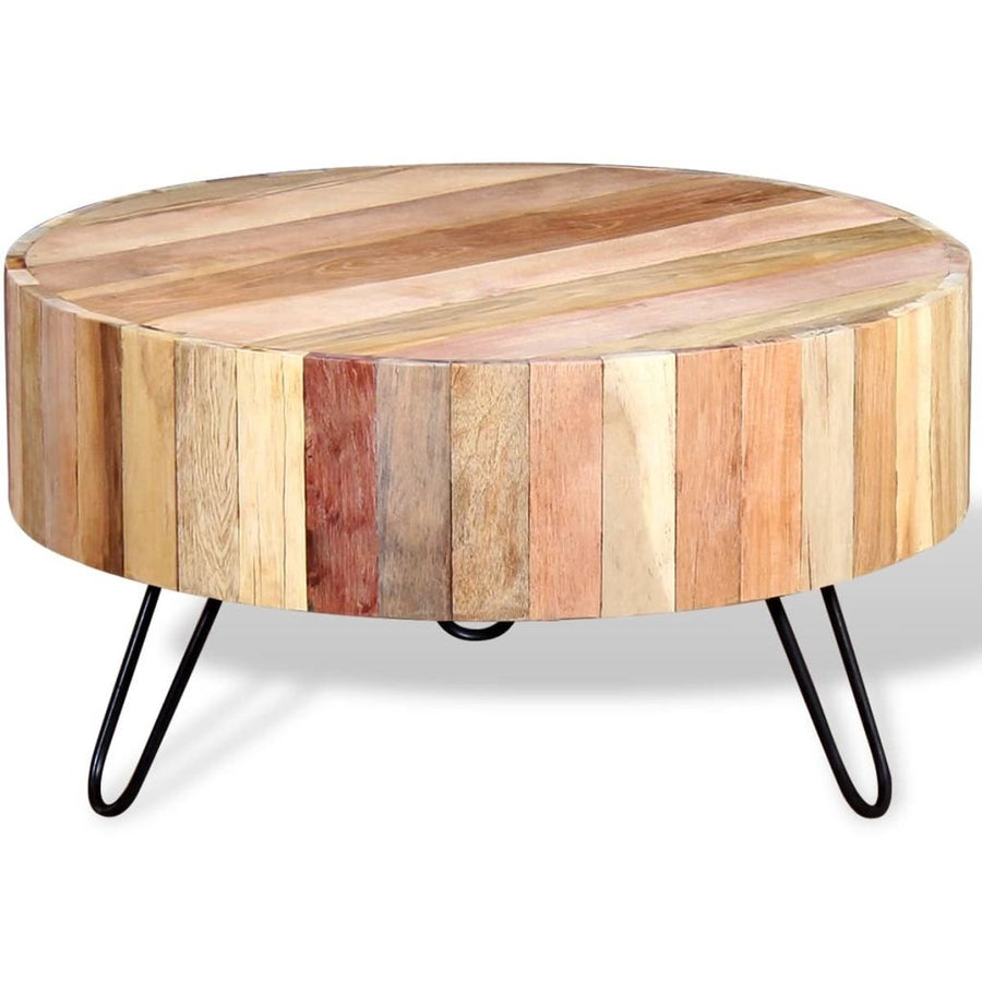 vidaXL Table Basse Bois de Récupération Massif Table d'Appoint Salon Canapé