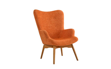 BHDesign Sylvia - Fauteuil Moderne scandinave - Tissu - Coloris Orange