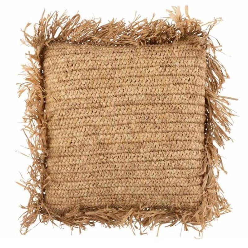 Paris Prix - Coussin Déco Raphia 45x45cm Naturel