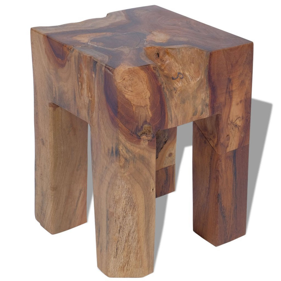 Festnight Tabourets en Teck Massif Table d'appoint Nature Marron 30 x 30 x 40 cm