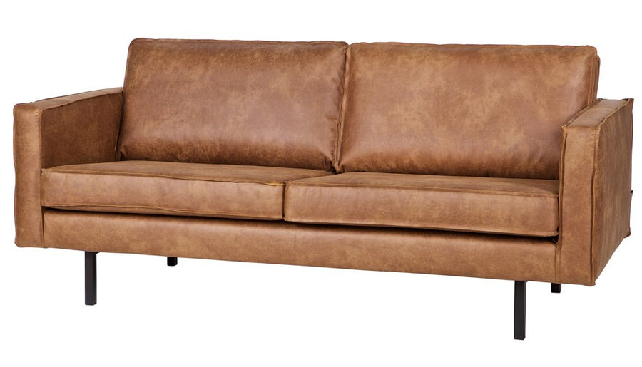 PEGANE Canapé 2,5 Places en éco-Cuir Bronco Cognac, H 85 x L 190 x P 86 cm