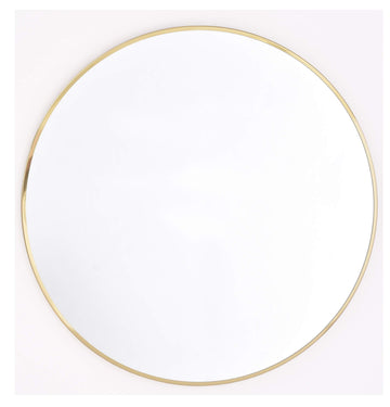 INNOVA HOME ISLA CONTEMPORAIN DORÉ MIROIR MURAL CIRCULAIRE W/LAITON CADRE EN MÉTAL, ROND 40 CM