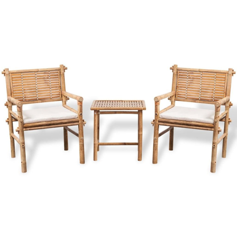 vidaXL Jeu de mobilier de jardin 5 pièces en bambou Ensemble Salon de jardin terrasse