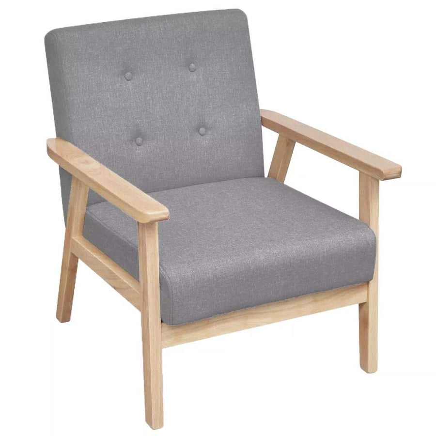 vidaXL Fauteuil Tissu Gris Clair Chaise Salon Séjour Meuble Salle à Manger