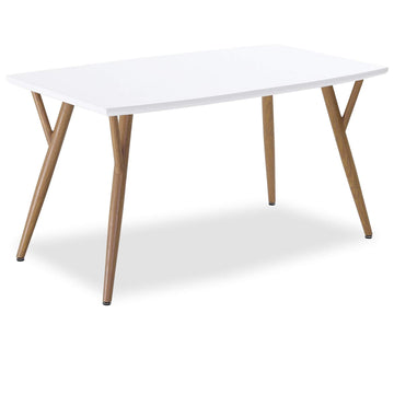 INTENSEDECO Table Style scandinave Mya Blanc - 4 à 6 Personnes