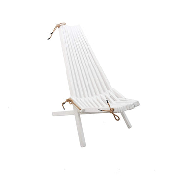 BOGATECO Transat Pliable en Bois de Jardin | 100 x 55 x 30 cm | Longueur du Dossier 90 cm | Lit de Soleil | Chaise Longue Relax de Plage | Confortable, Stable et Fonctionnel | Blanc