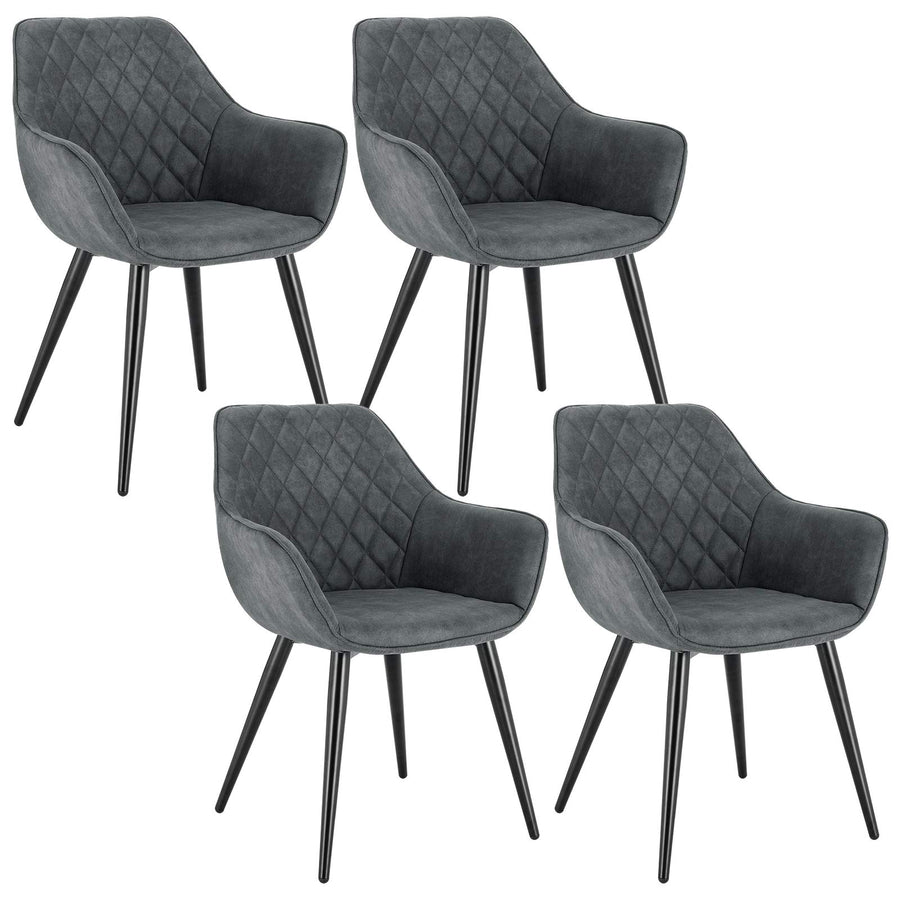 WOLTU 4 X Designer Kitchen Chairs, Dining Chairs Science Fabric Seat Living Room Chair, Gray BH231gr-4