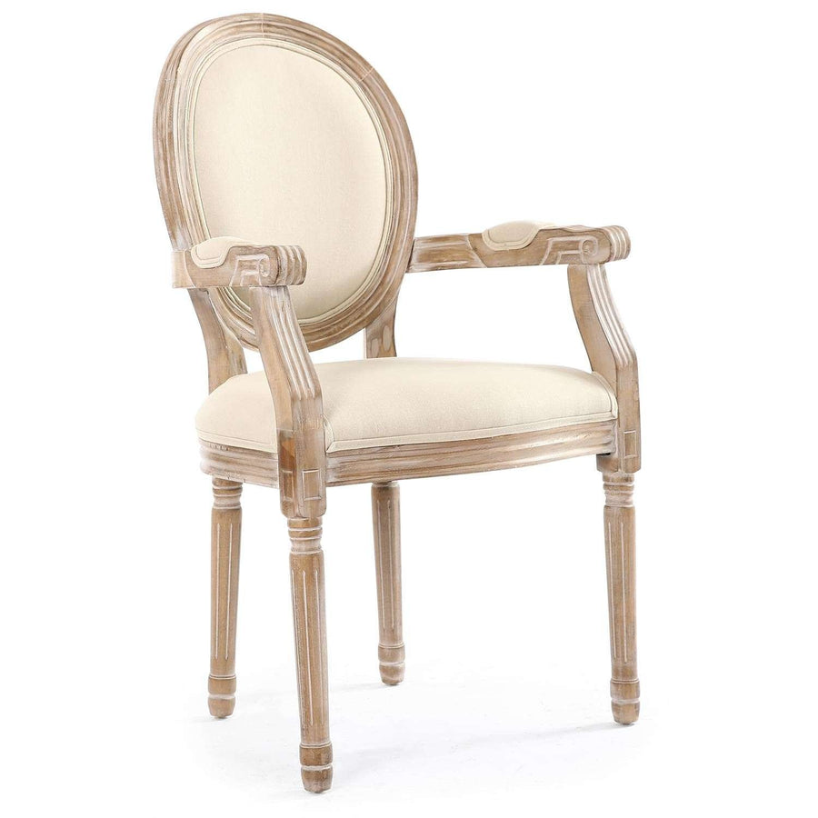 Lot de 2 chaises médaillon Louis XVI Cosy Tissu Beige