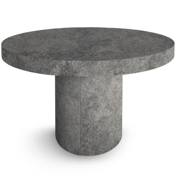 Menzzo Suzie Table Ronde Extensible, Bois, Béton, 260 x 110 x 76 cm