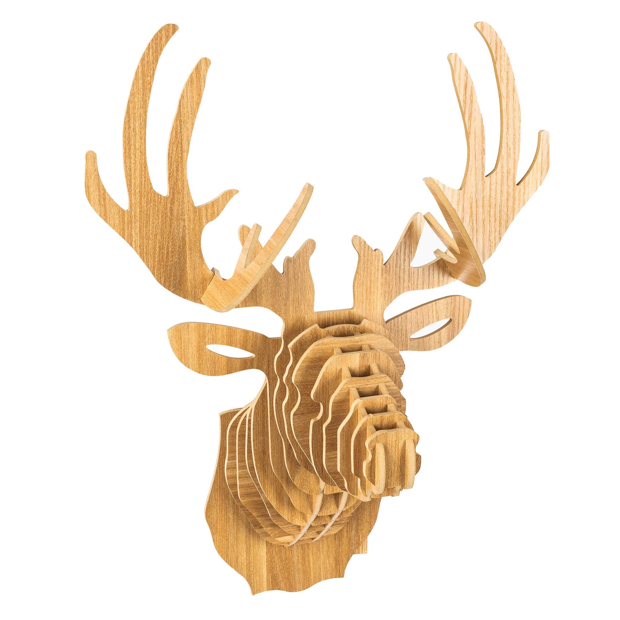 Bambuswald Tete D Animal En Bois Trophee Decoration En Optique 3d Shop Planete Deco