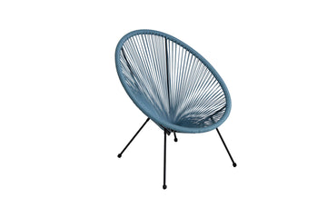 Autrefois Fauteuil Oeuf 4 Pieds Bleu pétrole