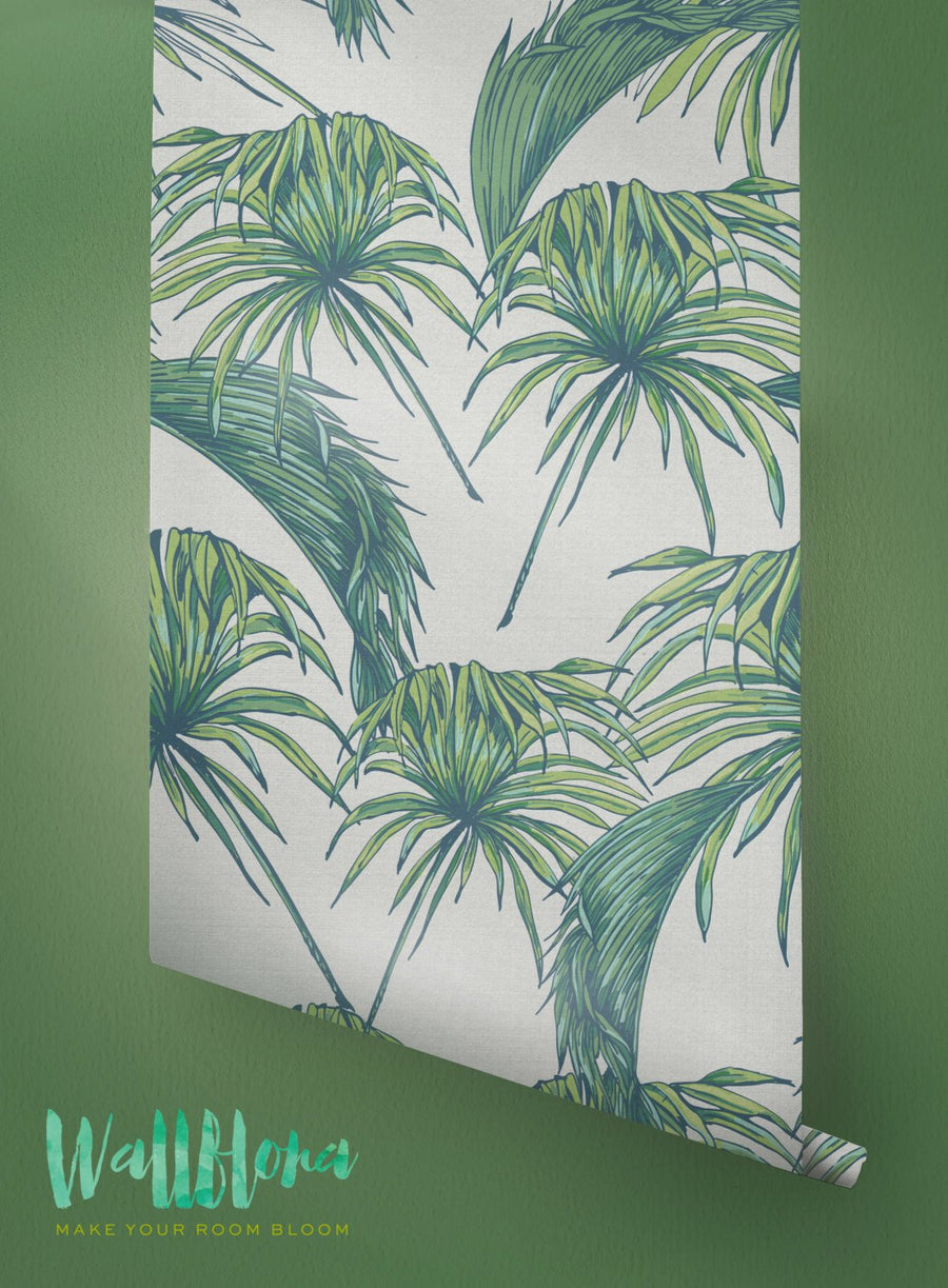 Papier peint Motif Tropical - Exotique amovible Papier peint papier peint Feuilles - Palm - Sticker mural - Motif Tropical Palm feuilles autocollant papier peint, 53 Cm wide by 121 Cm Tall