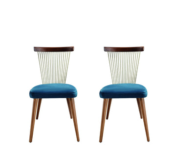 K&CO - Lot de 2 chaises Sixties Bleu Électrique