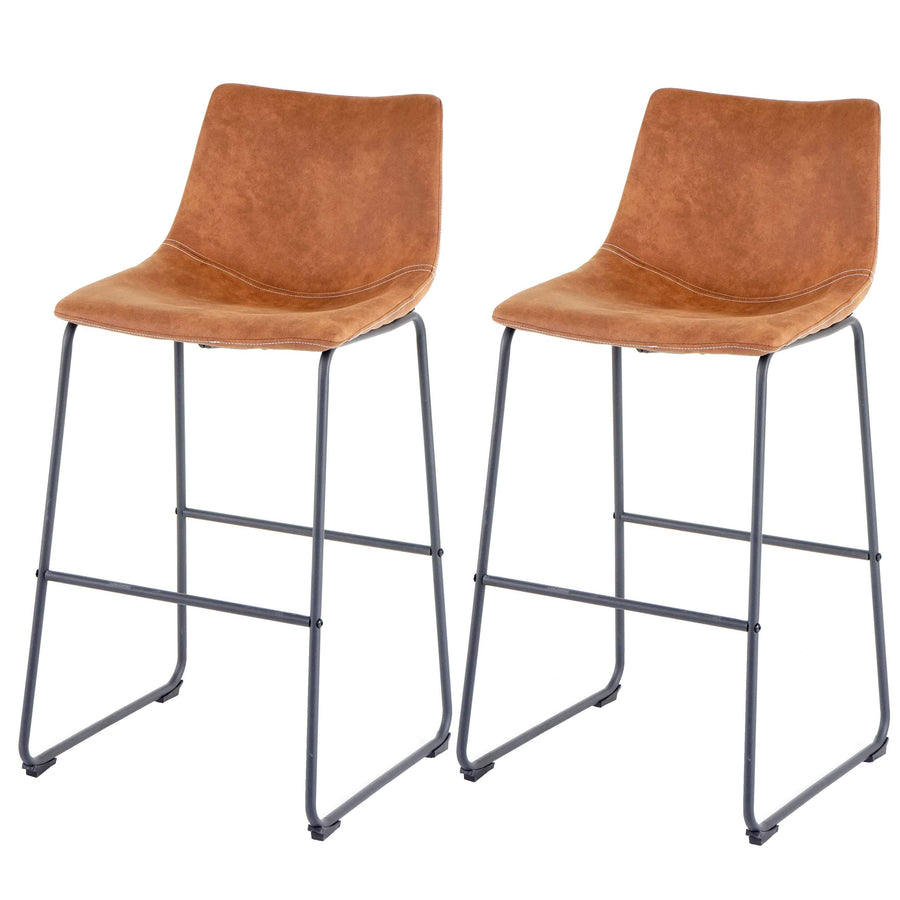 Mendler 2X Tabouret de Bar HWC-D70, Chaise Bar/comptoir, Tissu ~ Style Vintage, Imitation de Daim