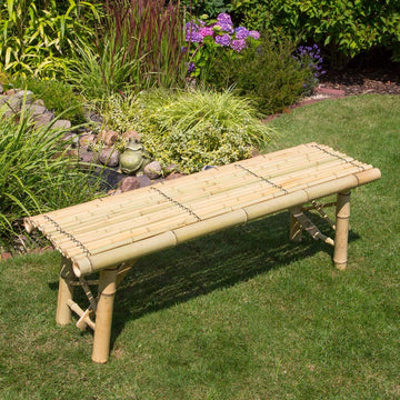 Banc de jardin pliable en bambou naturel 120x44x36 cm MDJ06014