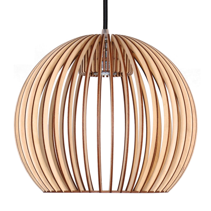 Farbluft Design Bola Suspension en bois au design moderne Plusieurs couleurs, Bois, naturel, E27 60.0W