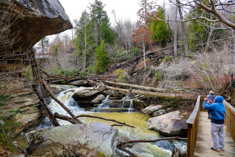 Upper falls cliffs of broke leg falls waterfall scenic area kentucky