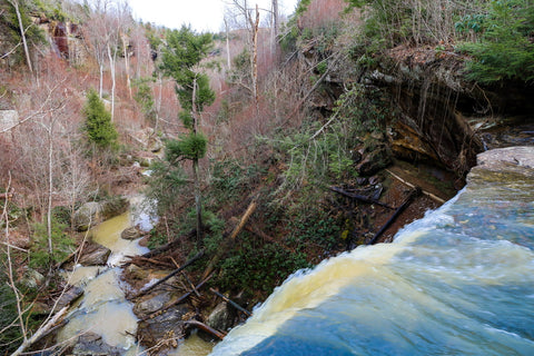 Op view of broke Leg Falls Scenic Area waterfall kentucky 