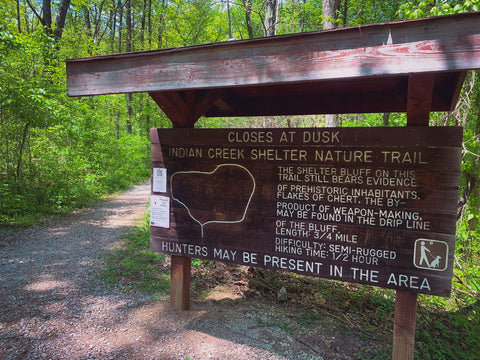 Indian creek shelter nature trail in giant city state park Illinois