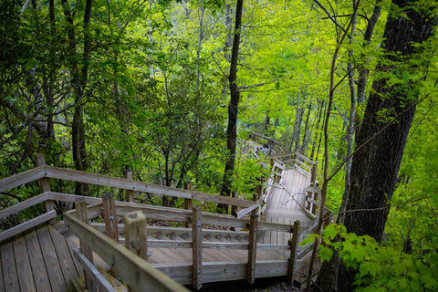 Upper whitewater falls overlook scenic area Nantahala National forest North Carolina hiking trail