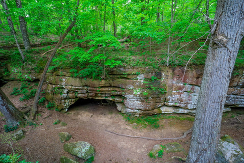 Prehistoric rock house in Sewanee Natural Bridge State Natural Area in Tennessee 
