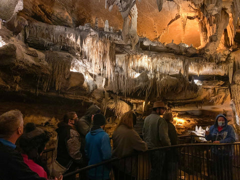 the guilded grotto rock formations of squire boone caverns in indiana