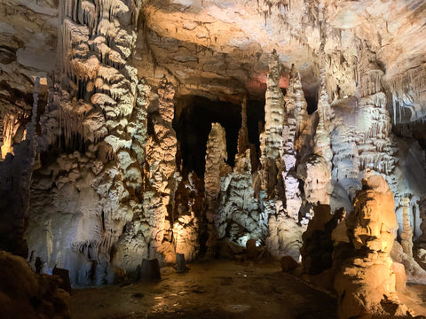 stalagmite rock formations within cathedral caverns state park alabama