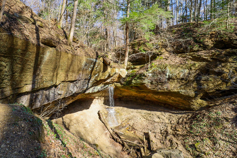 The falls of boulder canyon along trail 9 in Turkey Run State Park Indiana 