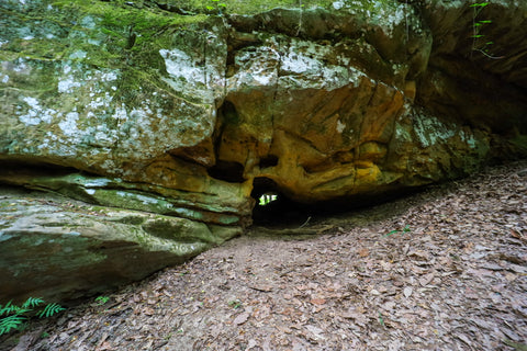 Small arch window beside Sewanee Natural Bridge in Tennessee 