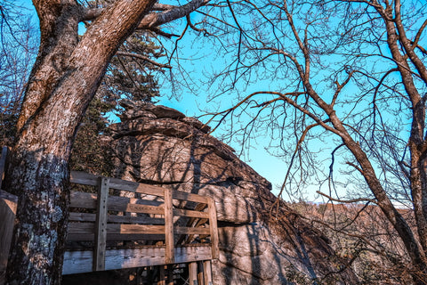 stack rock boardwalk of the tanawha trail along the blue ridge parkway