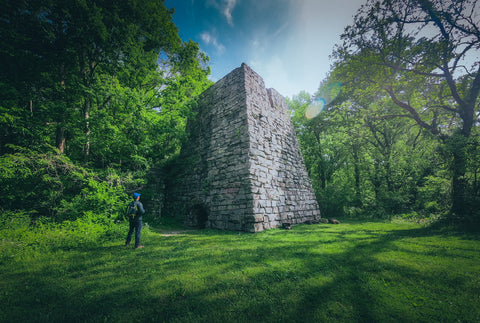 Illinois iron furnace picnic area hiking trail in Shawnee National forest Illinois 