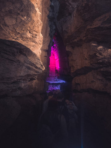 cascade falls underground waterfall in cascade cave Carter caves state park Kentucky