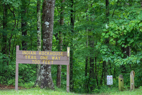 Indian Rockhouse trailhead in Pickett CCC State Park