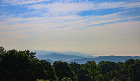 view of the blue ridge mountains from grayson highlands state park, virginia