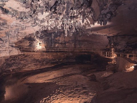 underground river in cascade cave within Carter caves state park Kentucky 