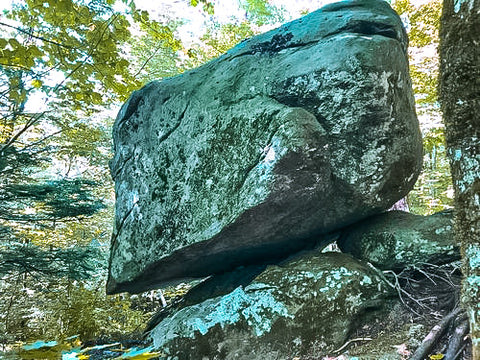 stacked boulders along the tanawha trail on the blue ridge parkway