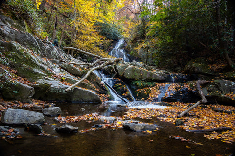 Spruce flats falls Tremont great smoky mountains national park Tennessee waterfall hiking trails