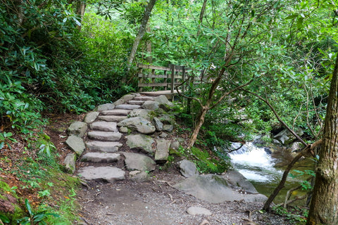 Bridge crossing along chimney tops trail great smoky mountains National park Tennessee 