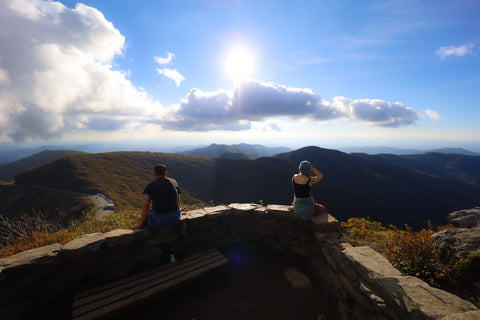 Breathtaking views of the great craggy mountains from craggy pinnacle overlook along the blue ridge parkway of North Carolina 