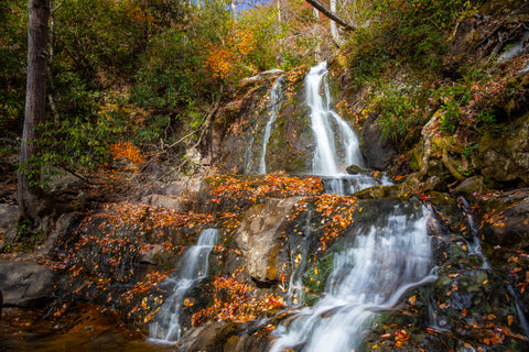 Laurel falls great smoky mountains national park Tennessee hiking trail waterfalls